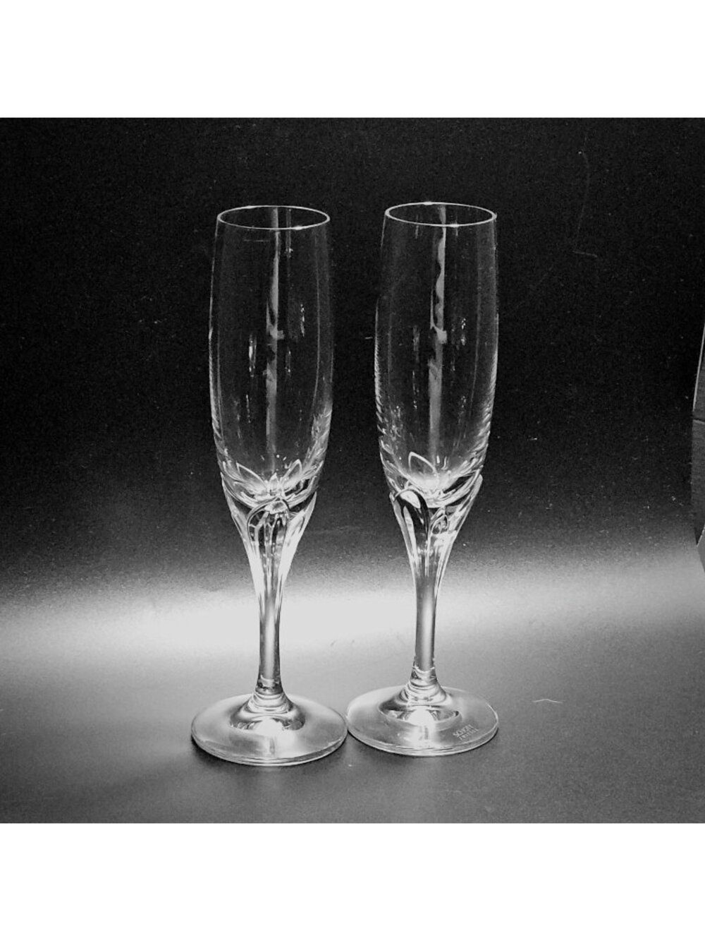 2 Schott Zwiesel La Belle Champagne Glasses 8.5" 1990s stemware vtg Germany
